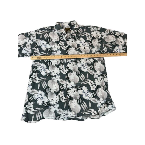 Bruno Men’s Floral Hawaiian Button Down, XL - Picture 3 of 5